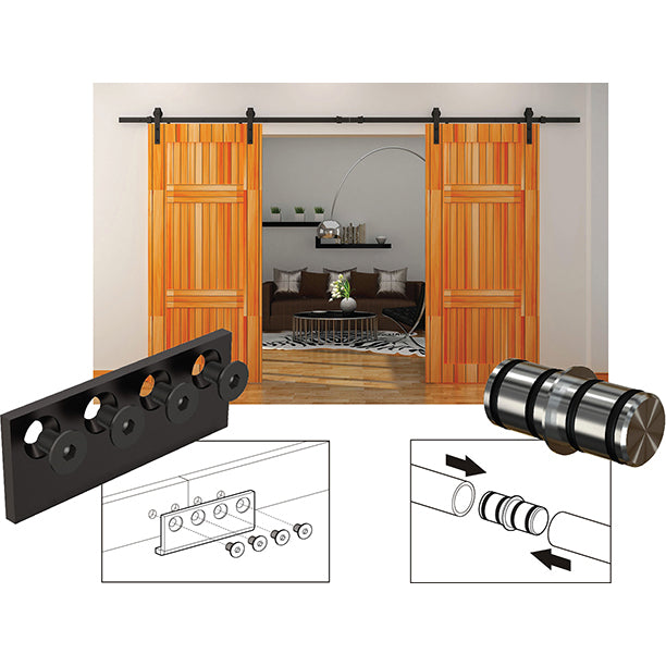 Barn Door Round Rail Splicing Connector